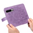 thumbnail image 2 of TECH CIRCLE for Google Pixel 8 Pro Wallet Case for Women, Card Holder Embossed Mandala Flower Flip PU Leather Magnetic Protective Kickstand Cover with Lanyard for Google Pixel 8 Pro 2023, Purple, 2 of 9