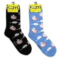 thumbnail image 5 of Foozys Small/Medium Novelty Crew Socks | Flying Pigs Cute, Fun & Makes a Great Gift! | 2 Pair (Black & Blue) | Women’s Shoe Size 4-10, 5 of 10