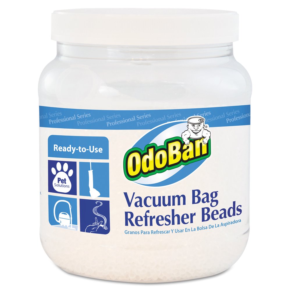 OdoBan Vacuum Bag Refresher Beads, Fresh Scent, 1.5 lb Jar, 12/Carton