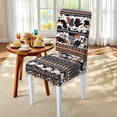thumbnail image 4 of TSOVTHRID Aztec Tribal Stripe Cow Pattern 7 Pcs Tablecloth and Chair Covers Set, Stretchable Washable Spandex Table Cover with Elastic Dining Chair Slipcovers for Home Banquet Party, 4 of 6