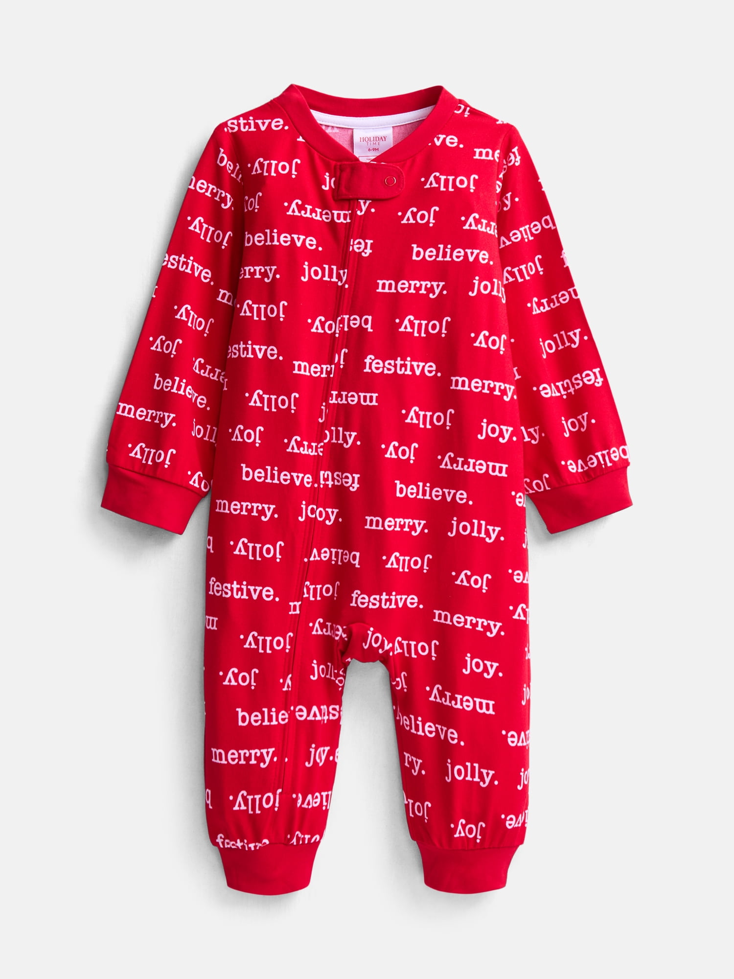 Holiday Time Matching Family Sleepwear Unisex Baby One-Piece Pajamas, Sizes 6M-18M