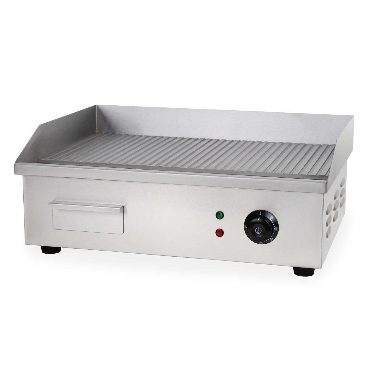 WYZworks Commercial Electric Counter Ridged Grill Manual Temperature Adjustable Thermostatic