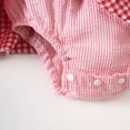 thumbnail image 6 of Baby Onesies Unisex Infant Girls Fly Sleeve Watermelon Plaid Romper Dress Baby Rompers Girl Red 6-12 Months, 6 of 6