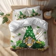 thumbnail image 2 of St. Patrick's Day Full Size Comforter Set, Green Hat Gnome Green Lucky Shamrocks Coin Bedding for All Seasons, 4 Pcs Bed Set, 1Quiltcover (86"x86") ,1Sheet(80"x116"), 2Pillowcases (30"x20"), 2 of 12
