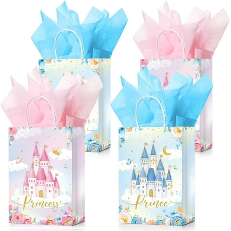 30 Pcs Unicorn Party Favor Bags with Handles Tissue Paper Candy Treat Gift Goodie Bags Unicorn Party Supplies for Kids Girls Boys Birthday Decorations