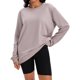 thumbnail image 1 of Sudadera de mujer ATHLECHIC con cuello redondo, de manga larga, con capucha, pulóver oversized, túnica de moda XL color café, 1 of 4
