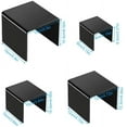 thumbnail image 6 of Set of 4 Acrylic Display Risers, SourceTon Black Product Stand, Jewelry Display Riser Shelf Showcase for Figures Store, Candy Dessert Display Stand-3", 4", 5", 6 (Black), 6 of 8