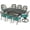 Antique Bronze / Ocean Blue, variant on VIVIJASON 9-Piece Outdoor Furniture Dining Set, All-Weather Cast Aluminum Patio Conversation Set, Include 6 Stationary Chairs, 2 Swivel Dining Chairs and an Oval Table with Umbrella Hole, Red Cushion