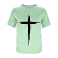 thumbnail image 4 of HONHUZH Mens Summer Tops 2026 Cross Graphic Tees Casual Print Crew Neck Pullover T-Shirt Short Sleeve Tees, 4 of 5