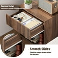thumbnail image 4 of Fluted Nightstands Set of 2, Modern Bedside Table with Drawer and Storage Shelf, Wood End Table Mid Century Night Stands for Bedroom Living Room Sofa Couch Office (White+Oak), 4 of 8