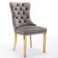 thumbnail image 5 of High Upholstered Dining Chair , 2 In Gray Velvet, With Golden Stainless Steel Plating Legs And Alluring Nailhead Trim, Sw1601gy Modern Velvet (2), Astounding Trim Feature,, 5 of 7