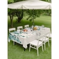 thumbnail image 4 of Outdoor Tablecloth with Umbrella Hole for Patio/Picnic/Party/Camping, Teal Green Eucalyptus Waterproof Table Cloth Rectangle Table Cover Washable, Farmhouse Weeping Leaves Linen (52"x 70"), 4 of 8