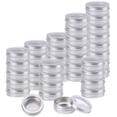 thumbnail image 1 of Foraineam 40 Pack 2 Ounce Round Tin Cans Metal Empty Tins Silver Aluminum Kitchen Office Travel Storage Containers with Clear Screw Top Lids, 1 of 4