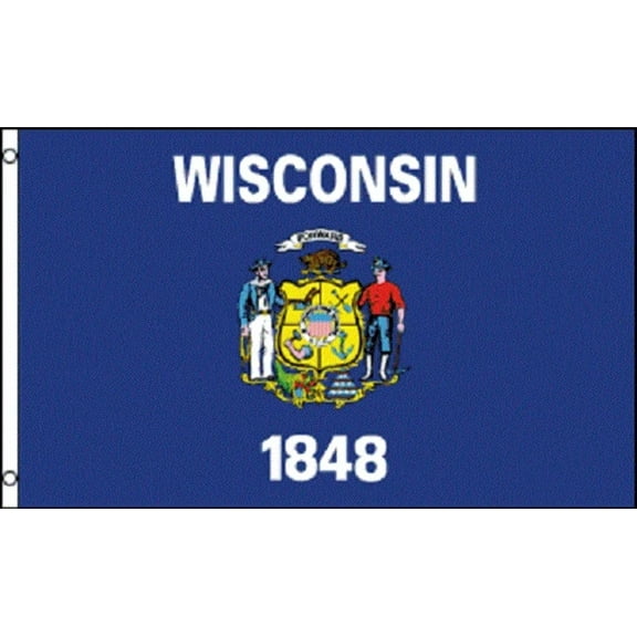 3X5 Wisconsin Flag 3'X5' House Banner Grommets Super Polyester 100D