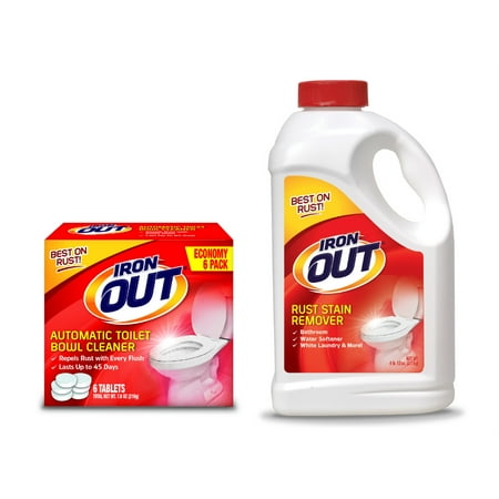 Iron Out Automatic Toilet Bowl Cleaner, 6 Tablets and Rust Stain Remover Powder, 4 lb 12