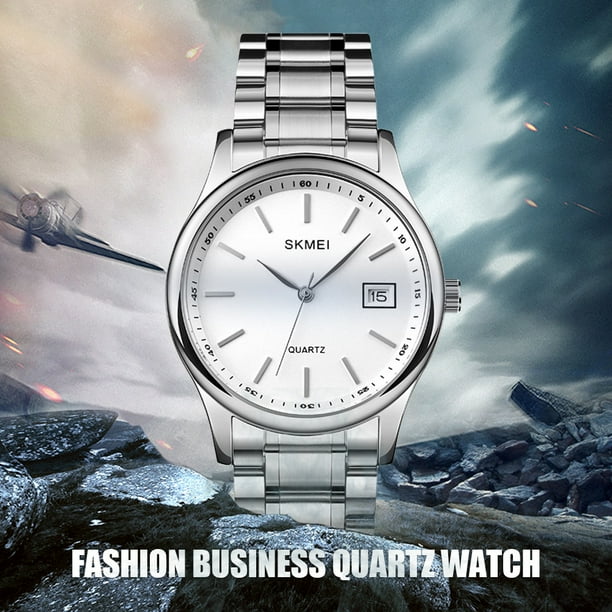 Relojes de pulsera clasicos para hombre Relojes de cuarzo impermeables Reloj de negocios Plata Walmart en linea