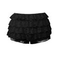 thumbnail image 4 of Womens Shorts Lace Mini Skirt Low Rise Micro Skirt Asymmetrical Ruffle Hem Flared Lingerie Skirts Trendy Casual Shorts S-XL, 4 of 4