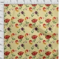 thumbnail image 3 of oneOone Cotton Poplin Twill Pale Yellow Fabric Flower & Leaves Watercolor Sewing Craft Project Fabric Prints By Yard 56 Inche Wide, 3 of 4