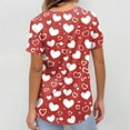 thumbnail image 5 of Womens Valentine Day Scrubs Short Sleeve Plus Size V Neck Medical Scrubs Love Heart Print Quick Dry Nursing Scrub Tops with Pockets Watermelon Red M, 5 of 5