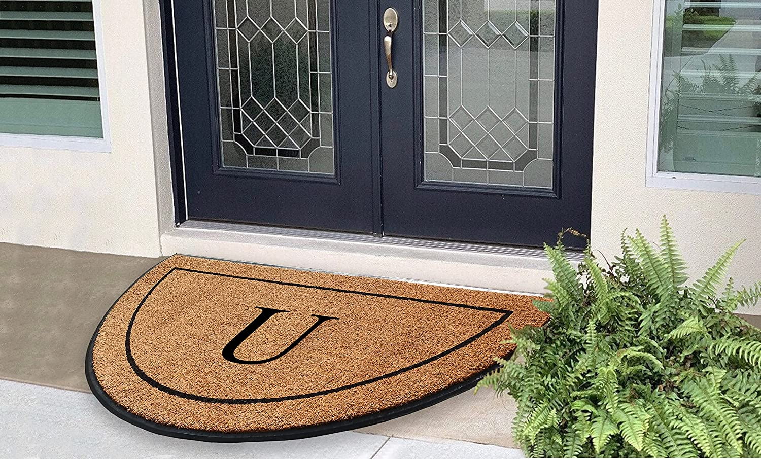 A1hc Natural Coir and Rubber Door Mat, 38x23, Thick Durable Doormats for Indoor Outdoor Entrance, Heavy Duty, Thin Profile Door Mat, Easy to Clean