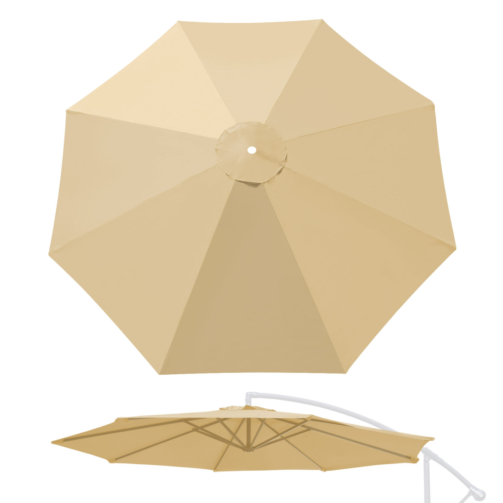 YardGrow 10ft 8 Ribs Umbrella Canopy Replacement, for Cantilever