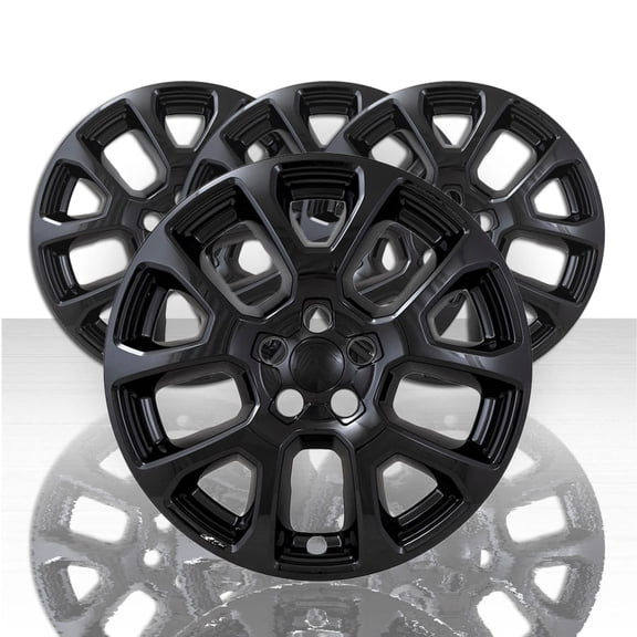 Set of 4 18" 10 Spoke Wheel Skins for 22-25 Jeep Compass Latitude - Gloss Black