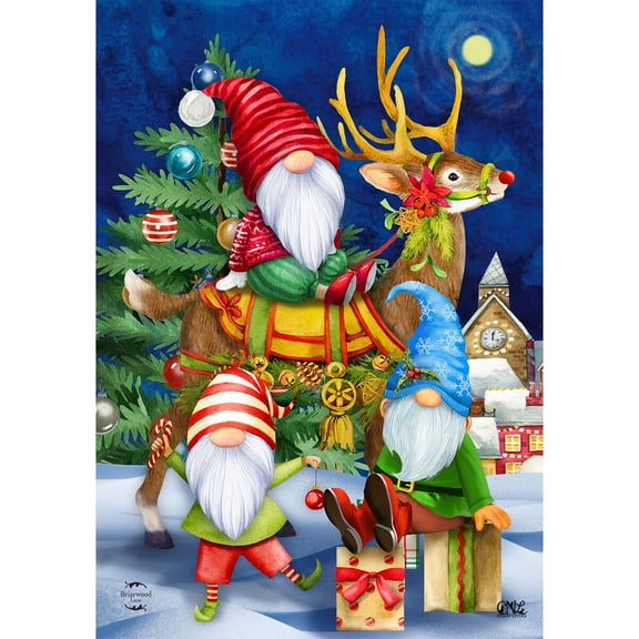 Briarwood Lane Christmas Garden Flag 12x18 For Outdoor Happy Holiday Gnomes For Christmas Garden Flag Flags For Outside