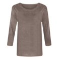 thumbnail image 4 of TIANZEN Women's Fashion Casual Solid Color Top 3/4 Long Sleeve Casual Loose Crew Neck T Shirt Shirt Top Plain Long Sleeve Shirt Women Long Sleeves Shirts Women Womens Long Top, 4 of 4