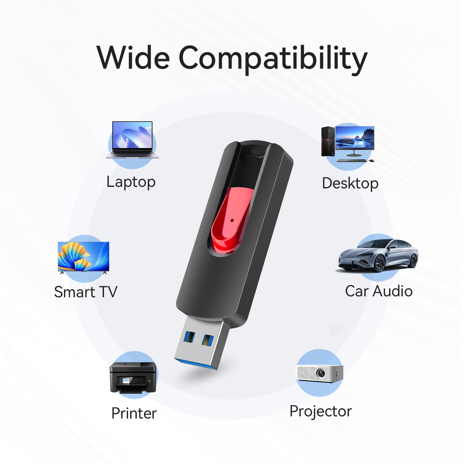 Kootion 32GB USB 3.0 Flash Drive, Memory Stick for Laptop Backup, Multicolor, 5 Pack, 5 Total Count