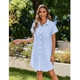 thumbnail image 3 of Vestido Zeagoo Linen Shift de manga corta de verano para mujer, 3 of 6