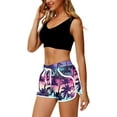 thumbnail image 6 of Women 4th of July Board Shorts Hawaiian Tropical Print Beach Swim Shorts with Pockets, 6 of 10