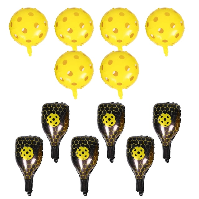 LOLIPPYY 1Set Inflatable Pickleball Paddle Balloon Yellow Aluminum Foil Sports Themed Decor for Parties