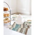 thumbnail image 4 of Farmhouse Blue Grey Brown Kitchen Dish Towels for Drying Dishes Set of 3, Vintage Ombre Wooden Waffle Weave Microfiber Hand Tea Bathroom Towels Quick Dry & Absorbent Towel 12x12, 4 of 7