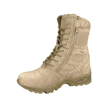 Rothco Forced Entry 8in Deployment Boots w/Side Zipper, Tan, 6.5 US, Regular, 53
