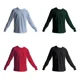 thumbnail image 4 of Paquete 4 Playeras Cuello Redondo Manga Larga Varios Colores, 4 of 5