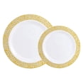 thumbnail image 4 of Bangus Plastic Plates, Disposable Plastic Plates with Gold Rim, Wedding Party Plates, include 25 Dinner Plates, 4 of 4