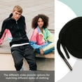 thumbnail image 5 of EKIND 1PCS 51 Inch Long Universal Drawstring Cords Replacement, Suitable for Sweatpants,Shorts,Hoodie String, Simple and Durable (Black Flat Rope, Metal Head), 5 of 7