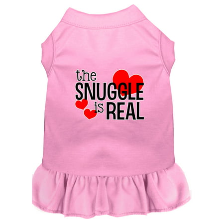 The Snuggle Is Real Screen Print Dog Dress Light Pink