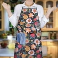 thumbnail image 6 of Pioneer Flower Floral Print Pattern Apron-Garden Aprons for Women with Pockets-Cotton Linen Waterproof Kitchen Cooking Gardening Aprons Adjustable for Kitchen,Cooking,BBQ and Salon 33x27 Inch, 6 of 6