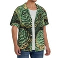 thumbnail image 4 of Gaeub Succulents Men's Lapel Short Sleeve Shirt, Relaxed Fit Shirt, Soft and Breathable for Outdoors Party Travel - Small, 4 of 7