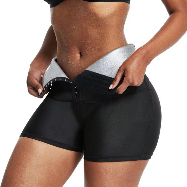Pantalones Cortos Deportivos Para Sauna Pantalones cortos adelgazantes para mujer, pantalones cortos moldeadores de cuerpo sudoroso para uso diario (S plateado) Tmvgtek Para Estrenar
