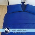 thumbnail image 4 of 100% Turkish Soft Cotton Flannel Sheet Set - 4-Piece - Deep Pocket Fitted Sheet, Flannel Sheets - Twin XL, Royal Blue, 4 of 5