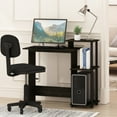 thumbnail image 2 of Furinno Efficient 29-Inch Black Computer Desk with Side Shelves, Gaming Desk with 3 Open Shelves, Home Office Desk, for Home Office, Study Room, Dorm, Bedroom, Black Espresso, 2 of 5