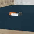 thumbnail image 3 of Cozy & Soft 8-Piece Bedding Set - Includes Comforter, Smart Sheet Set, Bed Skirt, Matching Pillowcases and Shams, Bamboo Design, King/California King, Navy Blue Comforter Set, 3 of 7