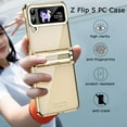 thumbnail image 6 of Compatible with Samsung Galaxy Z Flip 4 Case with Screen Protector,Hinge Protection Anti-Fingerprint Shockproof Electroplated Case Phone Cover Case for Samsung Galaxy Z Flip 4 5G Champagne, 6 of 14