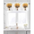 thumbnail image 2 of Sunflower Kitchen Valances for Windows Farmhouse Linen Window Valance Curtain for Living Room Window Treatment Farmhouse Pastoral Floral Watercolor Plant Valance Rod Pocket Topper Drape, 42 x 18 Inch, 2 of 6