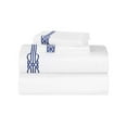 thumbnail image 3 of Superior Moonlawn Embroidered Cotton Bed Sheet Set, Queen, White/Navy Blue, 3 of 11