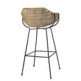 thumbnail image 4 of Home Square Metal & Rattan Bar Stool in Black and Natural - Set of 3, 4 of 5
