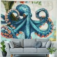 thumbnail image 4 of Autua Surrealism Octopus Tapestry Wall Hanging Unique Style Graphic Tapestries Home Decor for Living Room Bedroom Dorm Apartment Farmhouse 50x40inch, 4 of 6