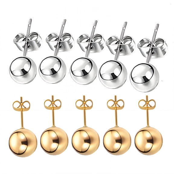 DESIGNICE 10Pcs Stud Earrings for Women,Bare Feel Flat Back Stud Earrings,Low-Friction Stud Earrings for Women Hypoallergenic,Multicolor2